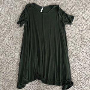 Half sleeve olive green dress
